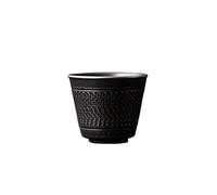 MIROOOO Restaurant Coffee Mug Chinese Retro Teacup Handmade Ceramic Tea Cup Ancient Black Gilded Silver Home Master Cup Kung Fu Tea Set Coffee Mug for Hot/Cold Beverages