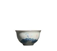 MIROOOO Restaurant Coffee Mug Travel Tea Cup, Hand Painted Small Tea Cup, Underglaze Blue and White Kung Fu Tea Cup, Ceramic Aroma Cup Coffee Mug for Hot/Cold Beverages(B)