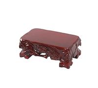 MIROOOO Statue Base Vase Stand Potted Plant Base Rectangular Carved Tray Stone Pad High Flower Bonsai Decoration Display Stand Wood Display Base Bonsai Pedestal ( Color : A , Size : S )