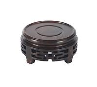 MIROOOO Statue Base Vase Stand Solid Wood Round Bottom Wood Grain Small Teapot Vase Bonsai Bonsai Potted Jade Buddha Statue Decoration Display Stand Wood Display Base Bonsai Pedestal ( Size : 4.9in )