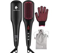 MiroPure 2 in 1 Ionic Hair Straightener Brush Hot Comb MCH Heating Smoothing Brush with 16 Settings, Dual Voltage
