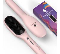 MiroPure Hair Straightener Brush,One Step Hair Straightening Brush,Hot Comb with Adjustable Temp for All Hair Types,30s Fast Heating,Dual Voltage & Auto-Off Function