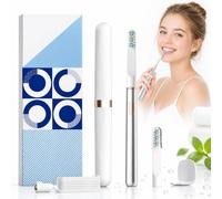 MiroShine Electric Toothbrush Miroshine Electric Toothbrush Sonic Cleaning 3 Modes Sensitive Gum Care Whitening Effect Travel Case (X1 Silver + Two Brush Heads)