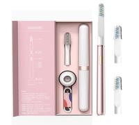 Miroshine Electric Toothbrush, Miroshine Toothbrush with 2/4 Replacement Toothbrush Heads, 32000 Vibrations, 3 Brushing Modes, Lasts for 6-8 Weeks on 1 Single Charge, Ipx7 Waterproof (Pink 2pcs)