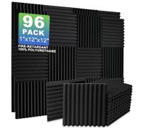 Mirovant Acoustic Foam Panels, 96-Pack 12x12x1 Sound Proof Foam Panels for Walls Soundproofing Wedges Studio Foam, Noise Absorbing
