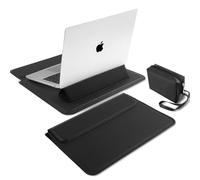 MiRowy 13-14 Inch Protective Laptop Sleeve Case with Stand, for MacBook Pro/MacBook Air 2025-2021, iPad Pro/iPad Air/Surface/Dell/Lenovo/HP/ASUS/Acer PU Leather Laptop Case, (13-14 Inch | Black)