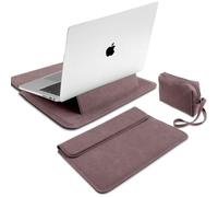 MiRowy 13-14 Inch Protective Laptop Sleeve with Stand Feature, Suede Case Bag for MacBook Pro/MacBook Air 2025-2021, iPad Pro/Surface/Dell/Lenovo/HP/ASUS/Acer Laptop Sleeves, (13-14 Inch | Red)