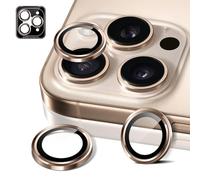 MiRowy Camera Lens Protector for iPhone 16 Pro/iPhone 16 Pro Max, 9H Tempered Glass Metal Cover Camera Protector, Anti-Scratch Protector for iPhone 16 Pro/iPhone 16 Pro Max, Desert Titanium