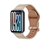 MiRowy Leather Strap for Xiaomi Smart Band 9 Pro/Xiaomi Smart Band 8 Pro, Soft Breathable Leather Wristband Buckle Clasp Bracelet Replacement Strap for Xiaomi Mi Band 9 Pro/Mi Band 8 Pro, Apricot