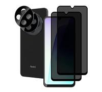 MiRowy Privacy Screen Protector for Xiaomi Redmi 14C/Xiaomi Poco C75, [2+2 Pack] 9H Anti-Spy Screen Protection Film and Camera Protector, Tempered Glass Film for Xiaomi Redmi 14C/Xiaomi Poco C75