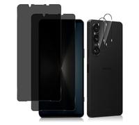 MiRowy Tempered Screen Protector Compatible with Sony Xperia 1 V 5G,【2+2 Pieces】 9H Anti Spy Tempered Glass Film + Camera Protection, Anti-Scratch Anti-Spy Screen Protector for Sony Xperia 1 V 5G