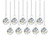 MirraSwit 10 Pcs Clear Crystal Ball Prism, Clear Sun Catcher, Sun Shine Catcher Rainbow Pendants Maker, Hanging Crystals Prisms for Windows, with Tail Chain, Hooks, Crystal Rope for Feng Shui, Gift