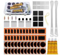 MirraSwit 128Pcs Bike Puncture Repair Kit with Portable Storage Box, Self-Adhesive Puncture Repair Patches, Puncher Repair Kit Bicycle for Mountain/Road Bike or Commuter Bikes