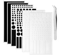 MirraSwit 6 Sheets LED Light Blocking Stickers, Led Dimming Stickers, Black and White Light Dimming Stickers Led Cover, with Clip for Routers TV Clocks Appliances (Semi Blackout and Full Blackout)