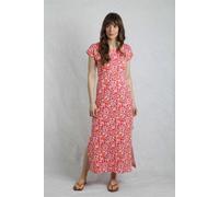 Mirren Cotton Printed Maxi Dress Weird Fish Dark Red 20