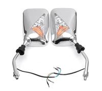 Mirror 12V 10mm Universal For Motorcycles Scooters ATVs Pair Motorcycle Rearview Side Mirrors With Turn Signal Indicator Light