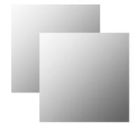 Mirror 2pcs 50x50cm Square Clear Glass Wall Mirrors with Fixing Screws EasyMount