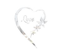 Mirror 3D Acrylic Wall Decor Heart Shaped DIY Self Adhesive Wall Art Decals Removable Decorations for Multiple Rooms