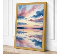 Mirror at Dawn Coastal Canvas Wall Art Print 18x12 Inch (46 x 30 cm)