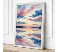 Mirror at Dawn Coastal Canvas Wall Art Print 36x24 Inch (91 x 61 cm)