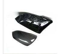 Mirror back cover For GR For Supra For A90 2019 2020 2021 2022 Replacement Forged Carbon Fiber Car Exterior Rear View Mirror Cover Caps Shell Clip On(Black- Silver)