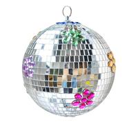 Mirror Ball - 8-Inch Large Disco Ball Prop, Reflective Silver Sphere With Hanging Ring | Party Decoration For Bar DJ Club Stage, Outdoor Indoor Use, Creates Sparkling Light Effects, Durable Material