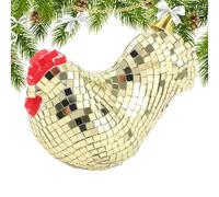 Mirror Ball Chicken Figure - Cool Acrylic Modern Reflective, Dancing Party Decoration, Shiny Disco Chicken Decoration for Wedding Birthday Holiday Thanksgiving Celebration, Funny Decorative S