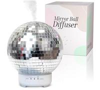 Mirror Ball Diffuser - Reflective Disco Ball Essential Oil Diffuser Rotating with Color-Changing Night Lights, Misting Modes & 2 Timer Modes | Cute Aromatherapy Diffuser for Home and Classroom