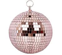 Mirror Ball for Disco DJ Club Party Wedding Home Decor, Muscab 6 Inch Disco Ball with Hanging Ring, Rose Gold