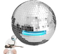 Mirror Ball Helmet - Shiny Party Decorations, Colored Light Disco Ball Hat for Art Decoration DJ Nightclub Stage Bar Party (Colored Lights-15.7In)
