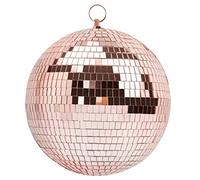Mirror Ball, MUZTOP 8 Inch Disco Ball with Hanging Ring, Light Mirror Ball for Disco Parties DJ Stage Wedding Christmas Home Decor, Rose Gold