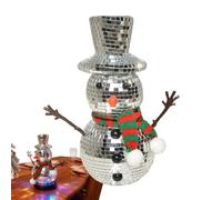 Mirror Ball,Snowman Wear Scaaaf Hat,Disco Reflection Ball | for Dining Tables Vacation Carnival Stage Performances Family Gathering Winter Festival Fireplaces