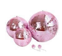 Mirror Balls 1Pc 10-20cm Pink Reflective Mirror Ball - Perfect for Disco Parties, Valentine's Day, and Various Holiday Decorations(10cm)