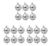 Mirror Balls Mini Disco Ball KTV Bar Lighting Reflective Mirror Stage Rotating Silver Balls Party Decor Hanging Ornament(18pcs)