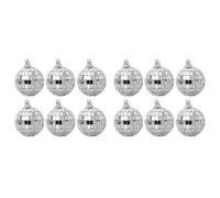 Mirror Balls Mini Disco Ball KTV Bar Lighting Reflective Mirror Stage Rotating Silver Balls Party Decor Hanging Ornament(12pcs)