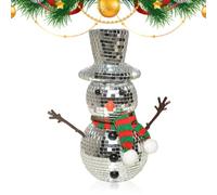 Mirror Balls - Reflective Snowman Statue - With Knitted Scarf And Knitted Hat Disco Party Embellishments | For The Dining Table Wedding Family Gathering Holidays Carnival Stage Performance