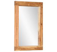 Mirror Brown Solid Mango Wood & Glass 70x50 cm Wall-Mounted Large Rustic Home UK