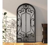 Mirror Black Iron Frame Glass Sand 100x45 cm Indoor Rustic Wall Mirror Antique.