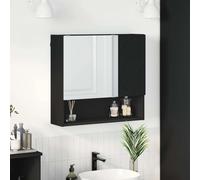 vidaXL Mirror Cabinet with Door Black 59 x 17 x 55 cm Engineered Wood