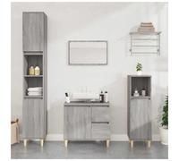 Mirror Cabinet Grey Sonoma 65x33x60cm Engineered Wood Wall-Mount with Shelf Tall