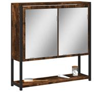 Mirror Cabinet Smoked Oak 60x16x60 cm Engineered Wood Wall-Mounted Storage Unit