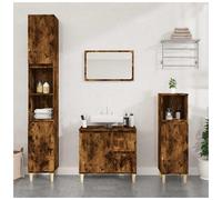 Mirror Cabinet Smoked Oak 65x33x60cm Engineered Wood Wall-Mounted Compact Store