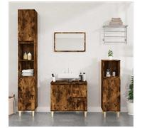Mirror Cabinet Smoked Oak 65x33x60cm Engineered Wood Wall-Mounted Compact Store