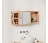 Mirror Cabinet Solid Walnut Wood Oil Finish Glass 80x17x34 cm Wall-Mounted Shelf