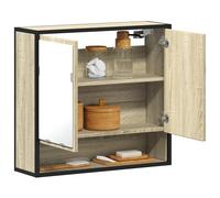 Mirror cabinet Sonoma oak 65x20x60cm Engineered wood & Metal Wall-mounted Slim