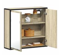 Bathroom Mirror Cabinet Wall Mounted Cabinet Cupboard Engineered Wood vidaXL