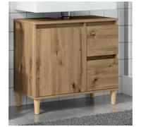 Mirror Cabinet Wall-Mounted Artisan Oak 65x33x60cm Engineered Wood Storage Slim