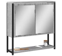 vidaXL Bathroom Mirror Cabinet Storage Cabinet Grey Sonoma Engineered Wood