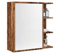 Mirror Cabinet Wall-Mounted Old Wood 62.5x20.5x64 cm Engineered Wood and Storage [EEK: Yes]