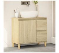 Mirror Cabinet Wall-Mounted Sonoma Oak 65x33x60cm Engineered Wood Storage Hidden